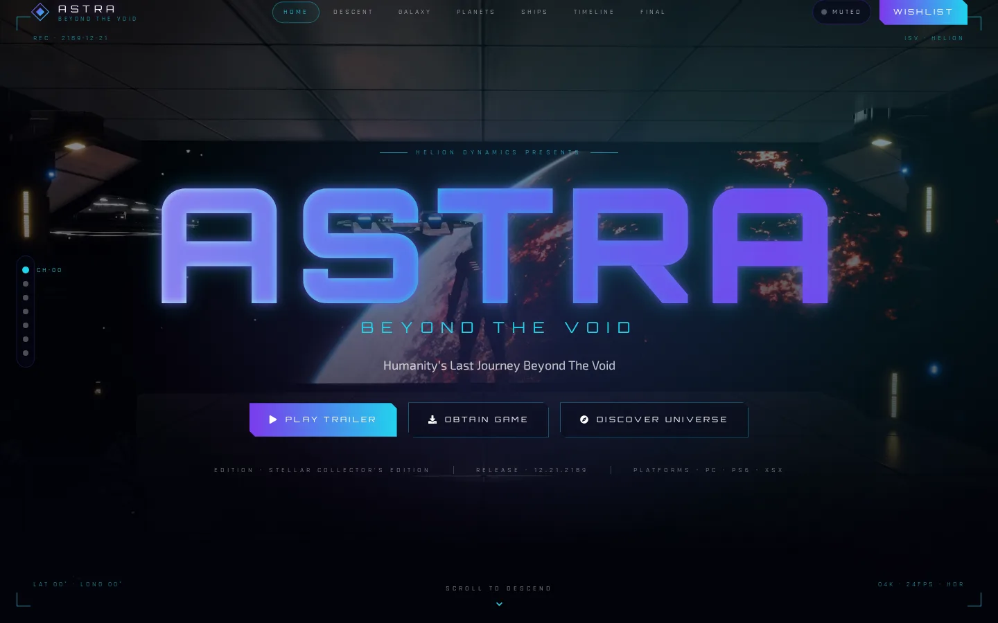Astra — vista desktop de la sección 00 top