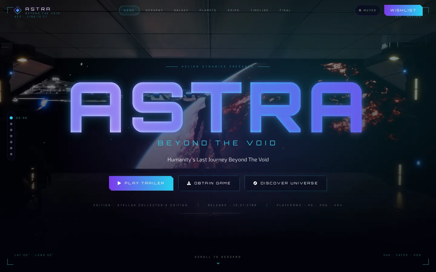 Astra — proyecto de editorial · web narrativa para undefined, diseño y desarrollo Kodium
