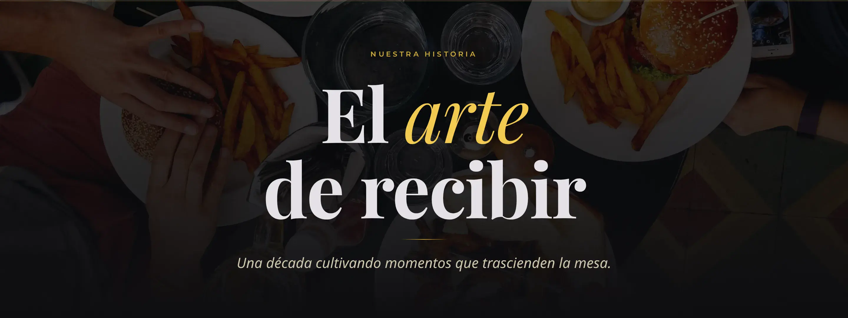 Luna Bistro — vista desktop de la sección about hero