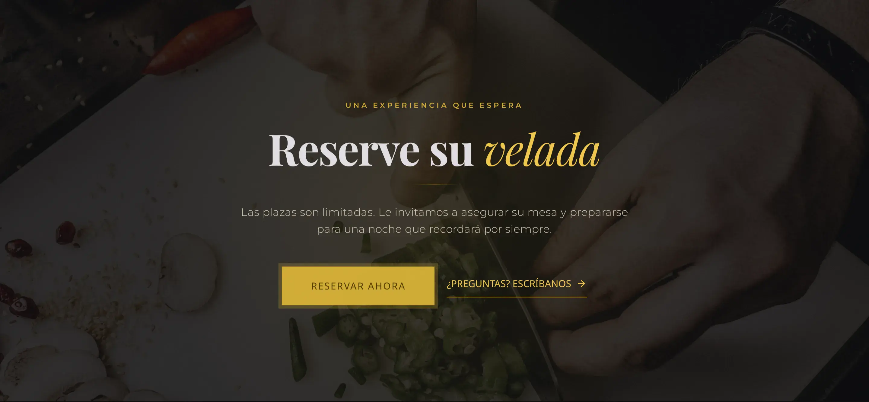 Luna Bistro — vista desktop de la sección home cta