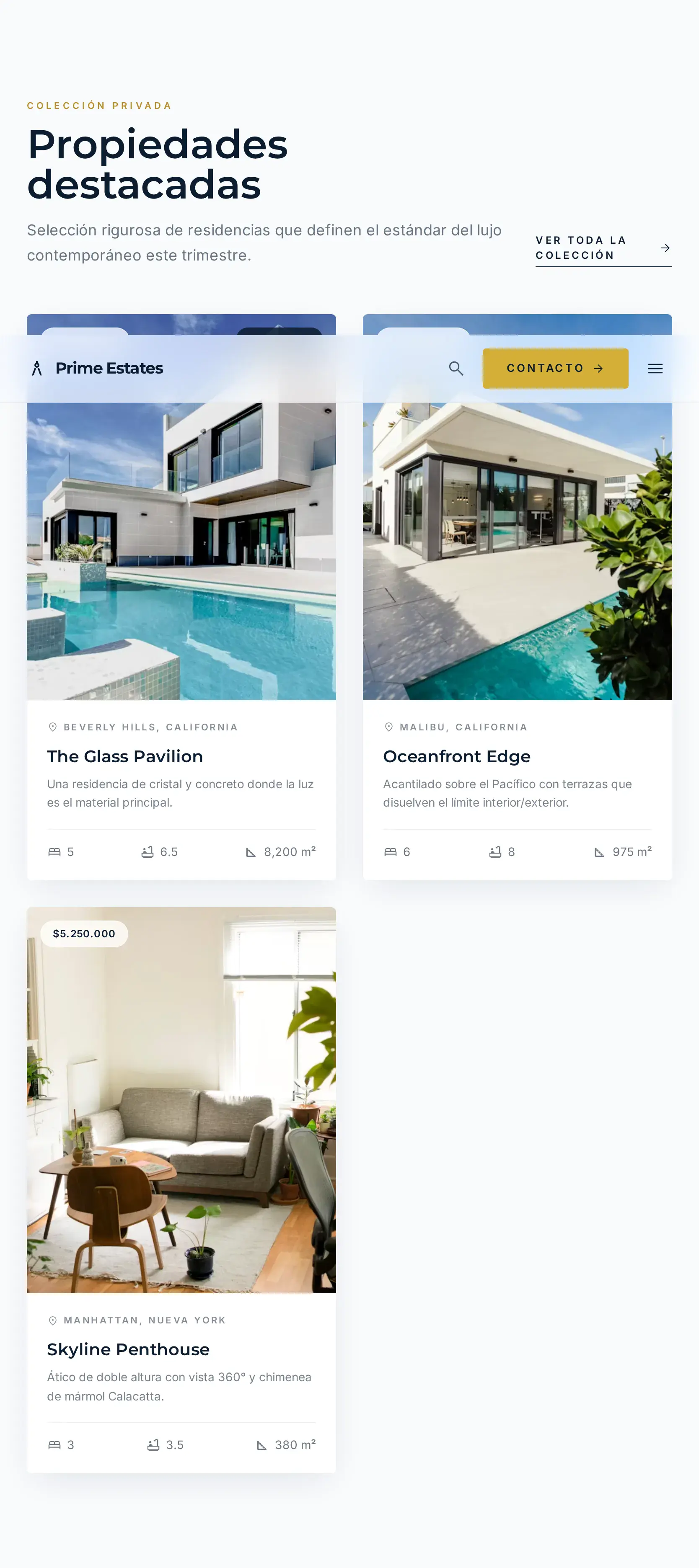 Prime Estates — captura en tablet (Featured)