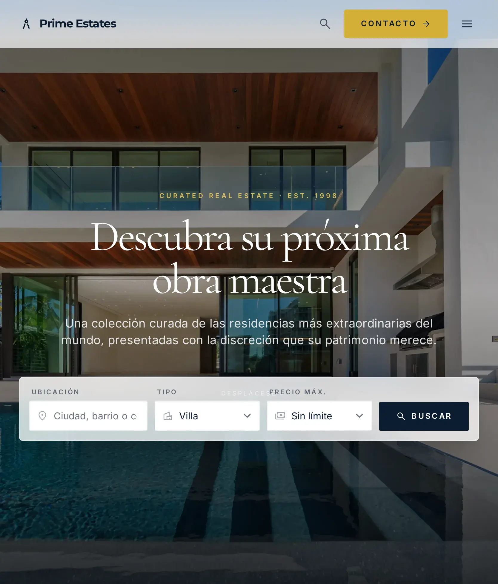 Prime Estates — vista en tablet